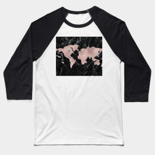 Wanderlust marble - rose gold and striking black Baseball T-Shirt